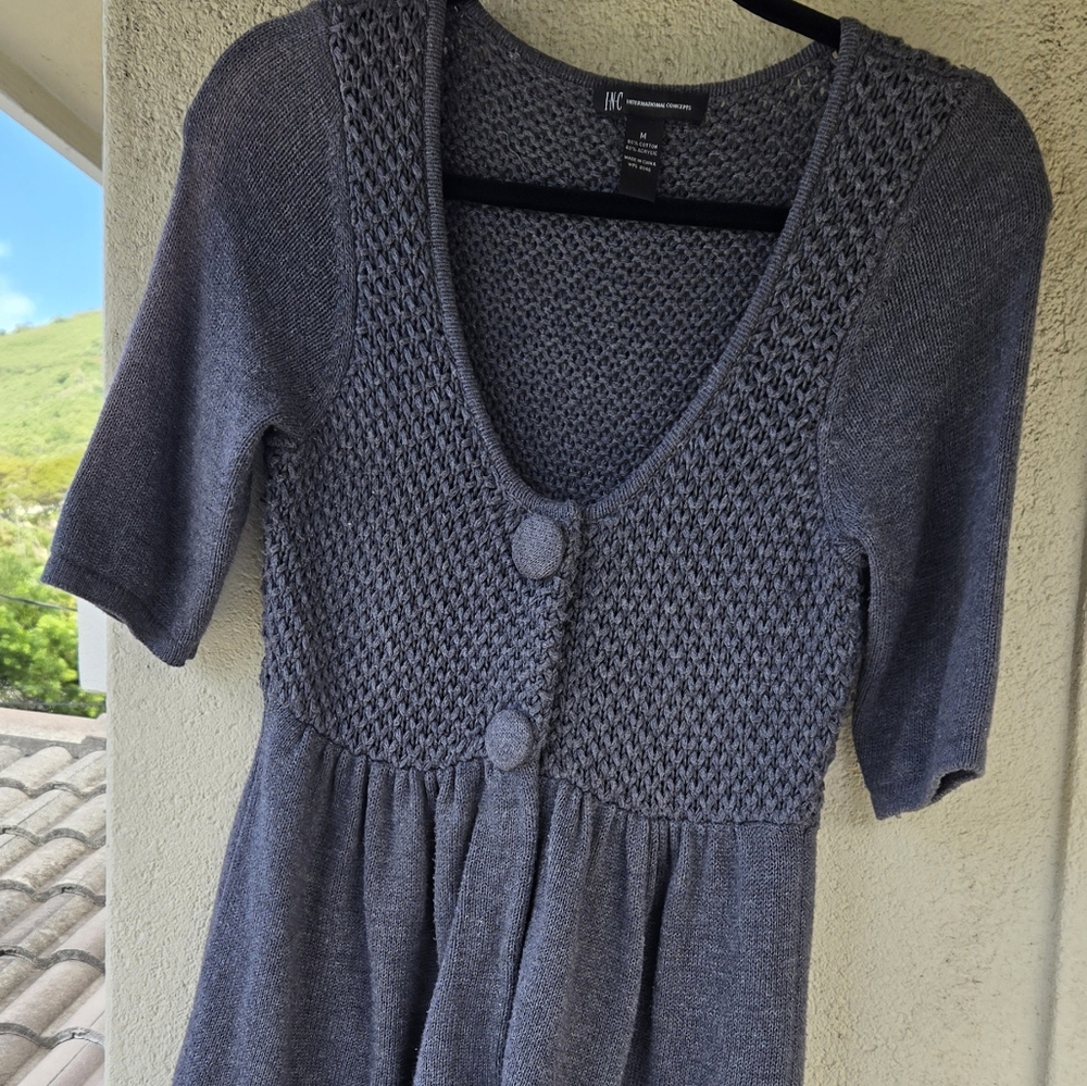 International Concepts(INC) Dark Academia Crochet Mini Cardigan Size Med…